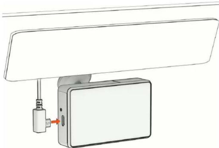 GARMIN Dash Cam Live - Raccordement de l'appareil à l'alimentation du véhicule - 1