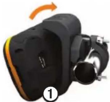 GARMIN Montana Handlebar Mount - Instalar o Montana no suporte - 1