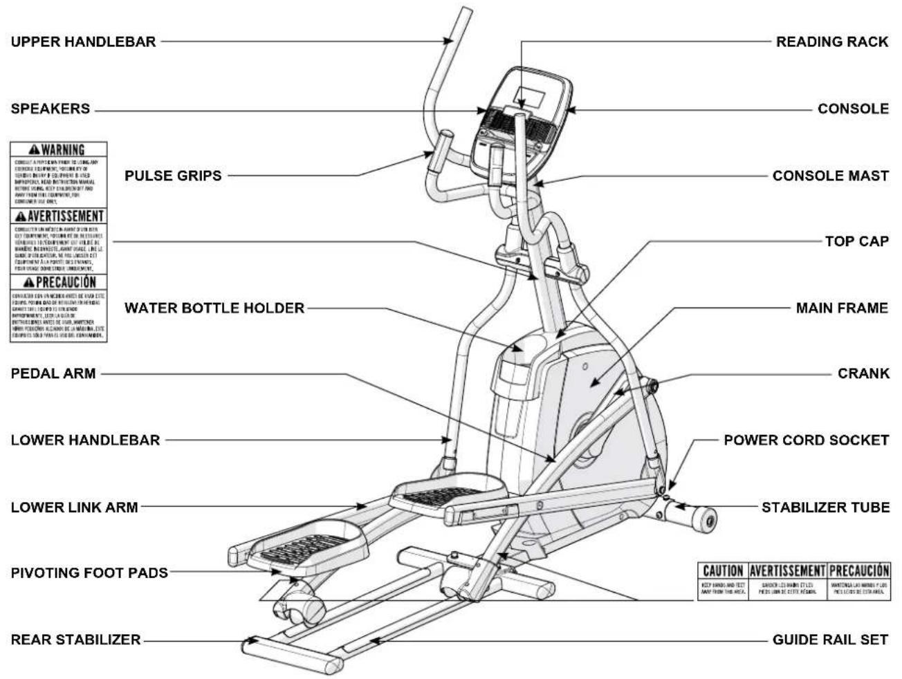Horizon Fitness EX59 - WARNING - 3