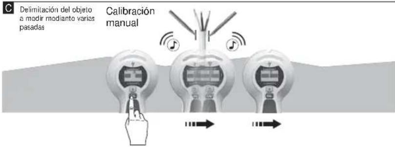 C Delimitación del objeto a modir modiando varias pasadas Calibración manual