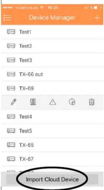 TECHNAXX TX66 - Importer des appareils du cloud - 1