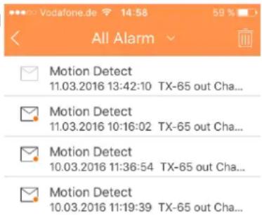 TECHNAXX TX66 - Liste des événements de notification d'alarme - 1