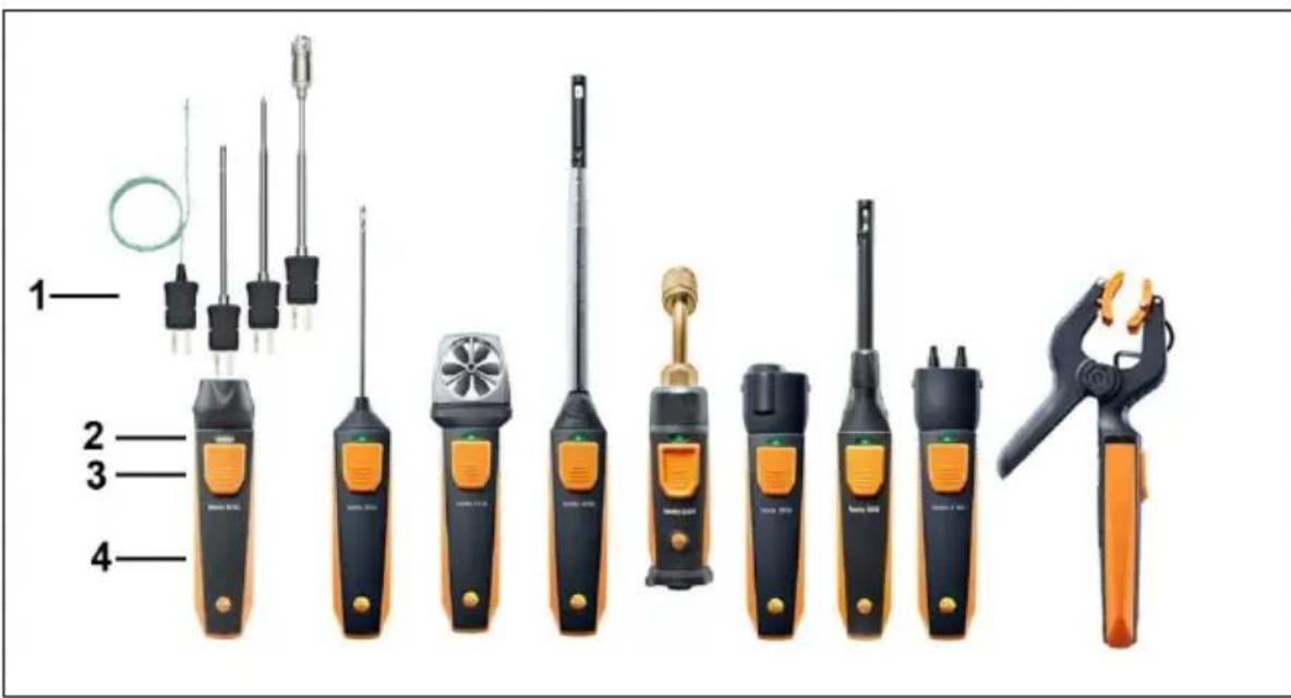 Testo 549i - Vue d'ensemble des smart probes - 1