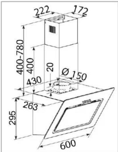 222 172 400-780 400 20 Ø 150 430 263 295 600
