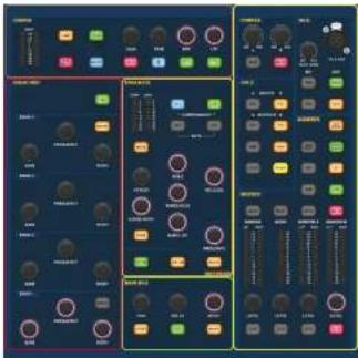 Control panel interface with multiple function buttons and display screens, labeled in English and Chinese.