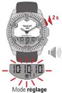 TISSOT TRACE Touch Steel - RÉGLAGE > HEURES T1 & T2 - 3