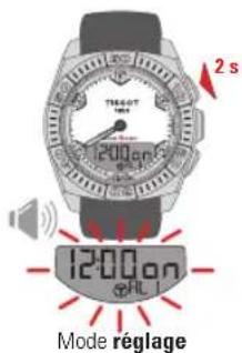 TISSOT TRACE Touch Steel - RÉGLAGE > ALARME - 3