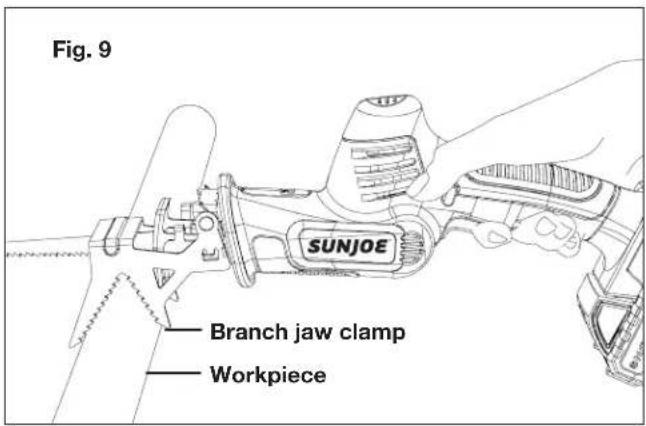 Sun Joe 24VMPSWVGLTESJG - Using the Branch Jaw Clamp - 1