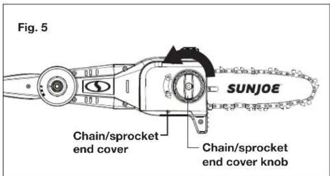 Sun Joe 24VPS8CMAXLTE - Installing/Replacing Guide Bar + Cutting Chain - 2