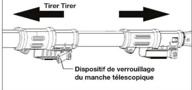 Sun Joe 24VPS8CMAXLTE - Réglage du manche télescopique - 1