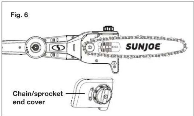 Sun Joe 24VPS8CMAXLTE - Installing/Replacing Guide Bar + Cutting Chain - 3