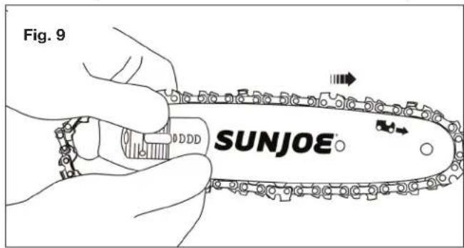 Sun Joe 24VPS8CMAXLTE - Pose et remplacement du guide-chaîne et de la chaînede sciage - 6