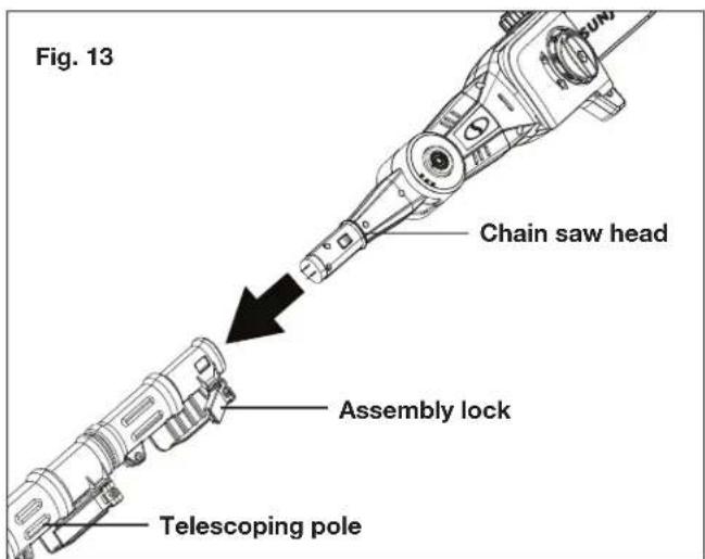 Sun Joe 24VPS8CMAXLTE - Connecting to the Telescoping Pole - 1
