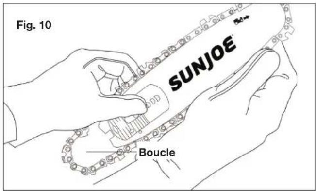 Sun Joe 24VPS8CMAXLTE - Pose et remplacement du guide-chaîne et de la chaînede sciage - 7