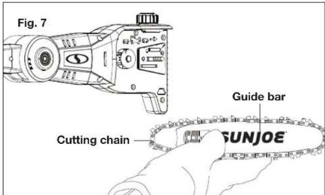 Sun Joe 24VPS8CMAXLTE - Installing/Replacing Guide Bar + Cutting Chain - 4
