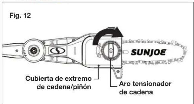 Sun Joe 24VPS8CMAXLTE - Instalación y reemplazo de la barra-guía y cadena de corte - 9