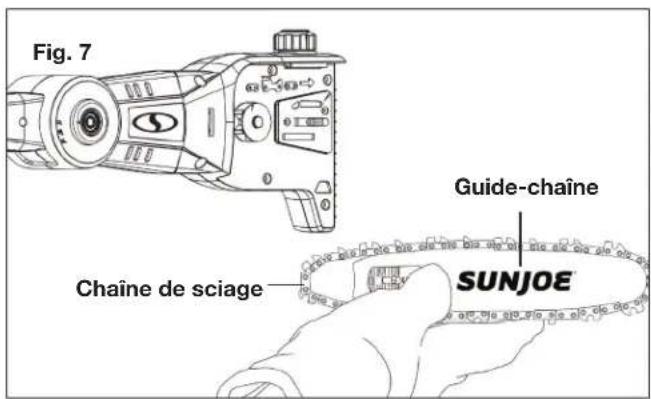 Sun Joe 24VPS8CMAXLTE - Pose et remplacement du guide-chaîne et de la chaînede sciage - 4