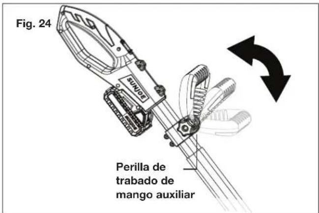Sun Joe 24VPS8CMAXLTE - Para ajustar el ángulo del mango auxiliar - 1