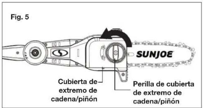 Sun Joe 24VPS8CMAXLTE - Instalación y reemplazo de la barra-guía y cadena de corte - 2