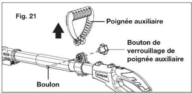 Sun Joe 24VPS8CMAXLTE - Pour retirer la poignée auxiliaire - 1