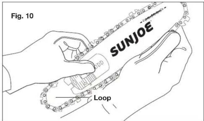 Sun Joe 24VPS8CMAXLTE - Installing/Replacing Guide Bar + Cutting Chain - 7