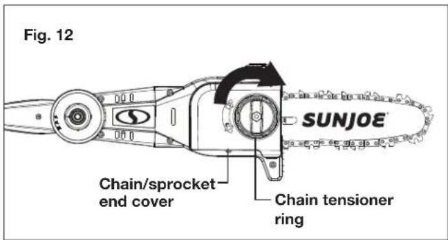 Sun Joe 24VPS8CMAXLTE - Installing/Replacing Guide Bar + Cutting Chain - 9