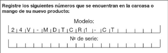 Sun Joe 24VMDTCR1CT - Modelo y número de serie - 1