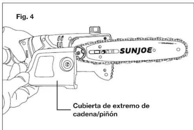 Fig. 4 SUNJOE® Cubierta de extremo de Cadena/piñón