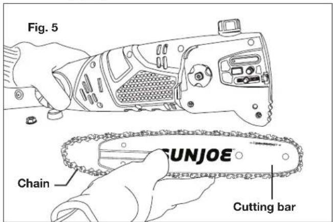 Sun Joe SWJ803ECMO - Installing/Replacing the Guide Bar and Chain - 5