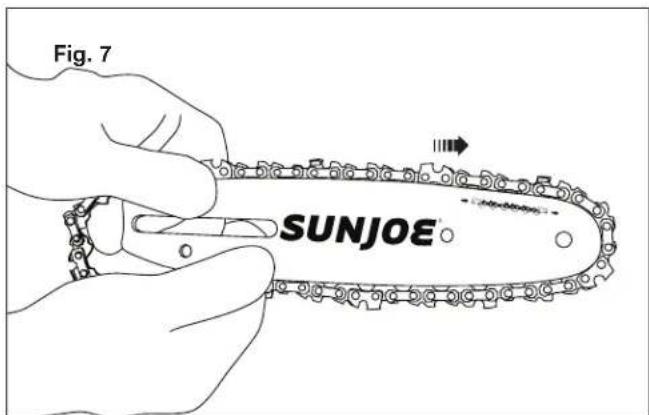 Sun Joe SWJ803ECMO - Installing/Replacing the Guide Bar and Chain - 7