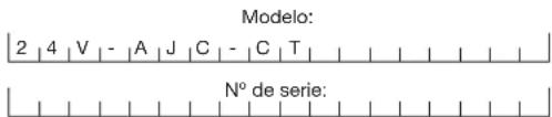 Auto Joe 24VAJCCT - Modelo y número de série - 1