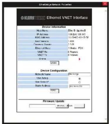 Klark Teknik Vnet Ethernet Interface - Właściwości sieci - 1
