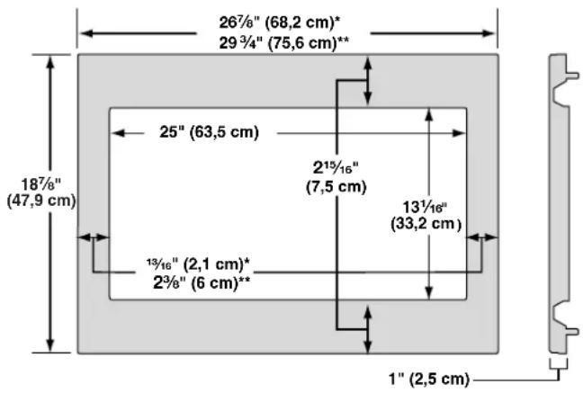 KITCHENAID MK2227AZ - Dimensions du cadre de la trousse de garniture - 1