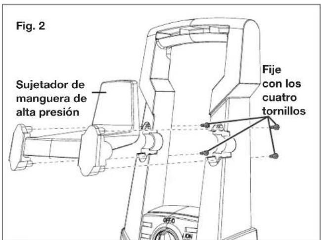 Fig. 2 Sujetador de manguera de alta presión Fije con los cuatro tornillos