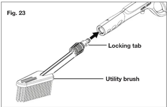 Fig. 23 Locking tab Utility brush