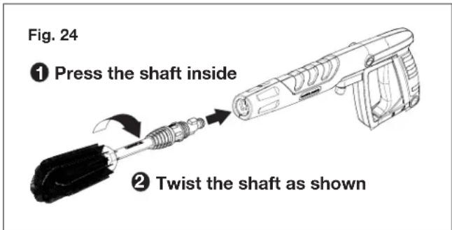 Fig. 24 ① Press the shaft inside ② Twist the shaft as shown