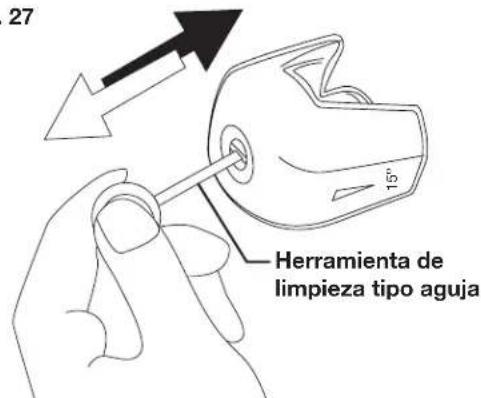 27 Herramienta de limpieza tipo aguja 15°