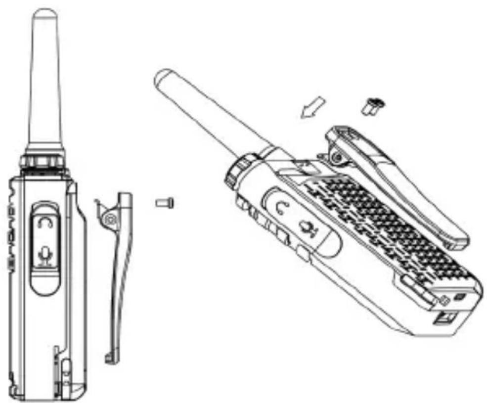 KENWOOD UBZLJ9SET - Installation of the belt clip - 1