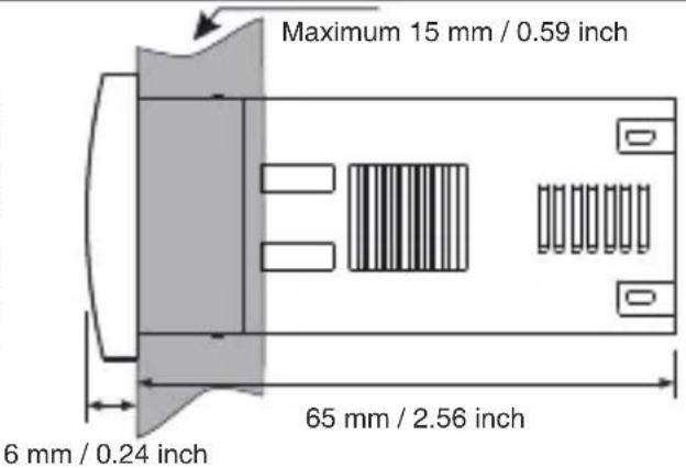 Emko ESM3723 - Front View and Dimensions of ESM-3723 Temperature Controller - 2