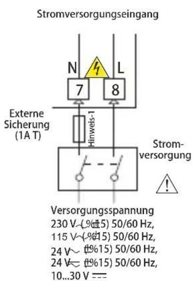 Emko ESM3723 - Versorgungsspannungseingangsanschluss des Geräts - 1
