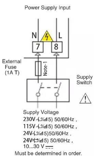 Emko ESM3723 - Supply Voltage Input Connection of the Device - 1