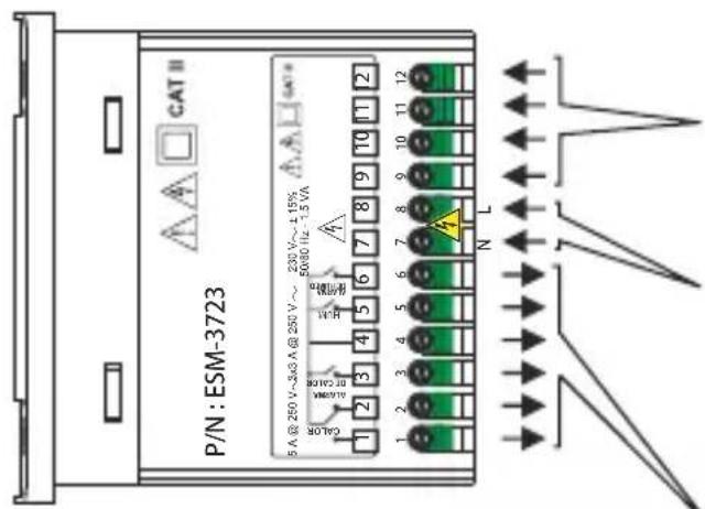 Emko ESM3723 - Diagrama de cableado eléctrico - 1
