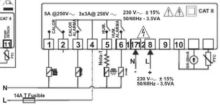 Emko ESM3723 - Etiqueta del dispositivo y diagrama de conexión - 2