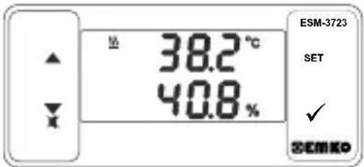 Emko ESM3723 - Modifica e salvataggio del valore impostato della temperatura e umidità - 4