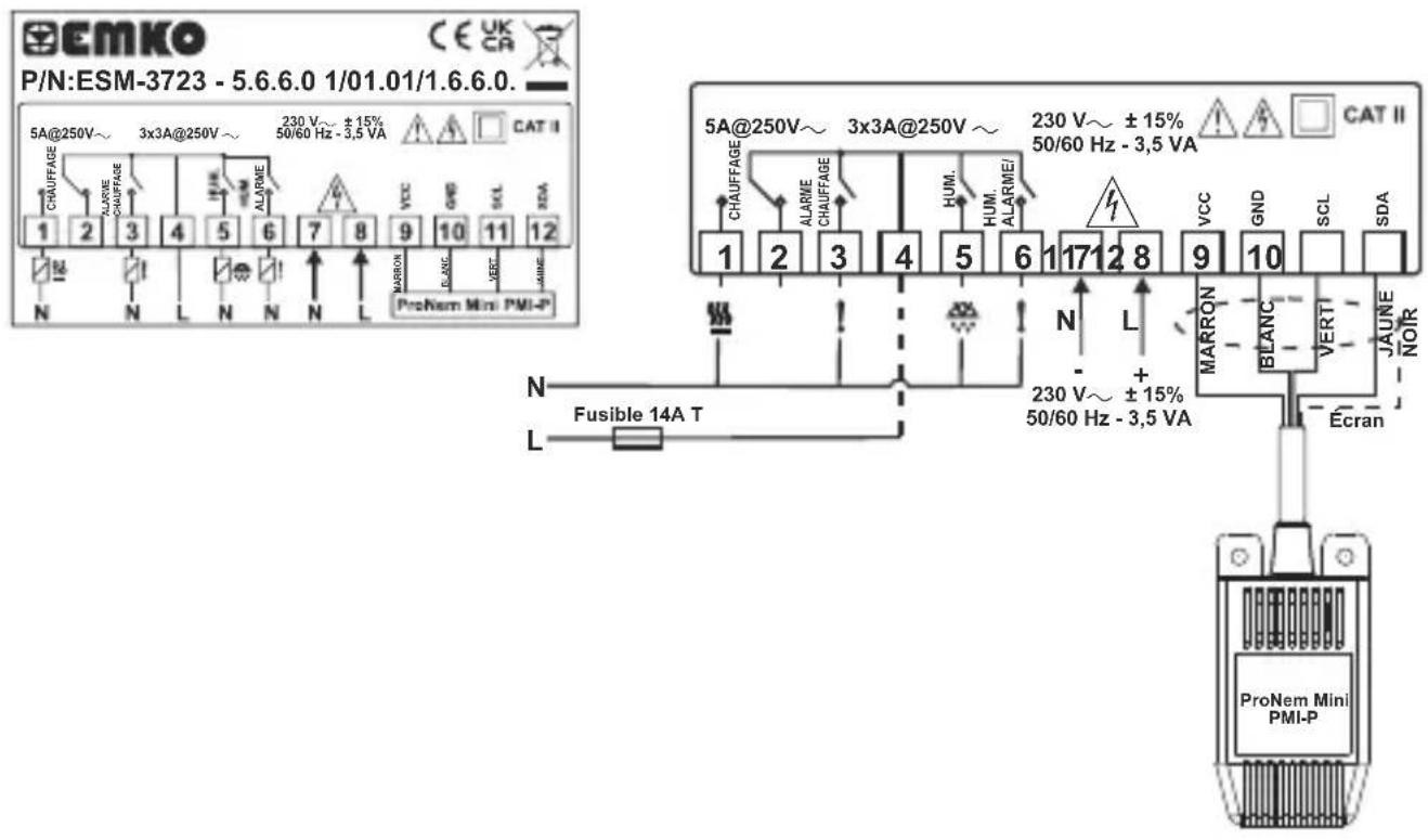 Emko ESM3723 - Étiquette de l'appareil et schéma de connexion - 2