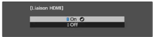 [Liaison HDMI] On Off