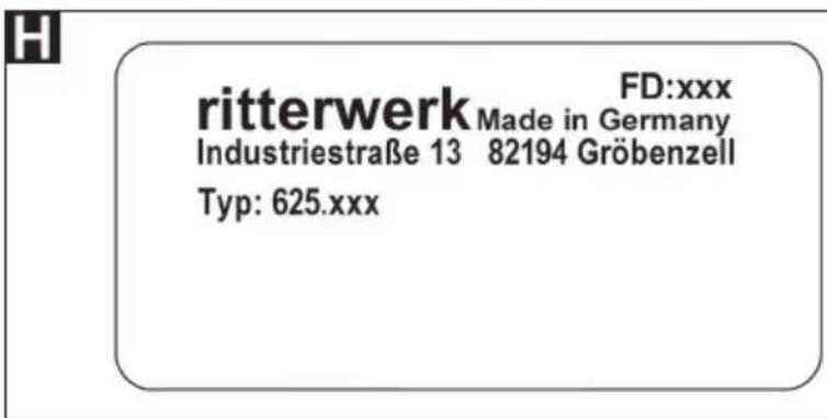 H ritterwerk FD:xxx Made in Germany Industriestraße 13 82194 Gröbenzell Typ: 625.xxx