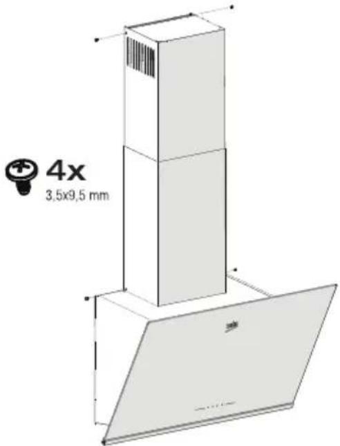 BEKO BHCA94640BH - Installation of the Hood to the Chimney - 1
