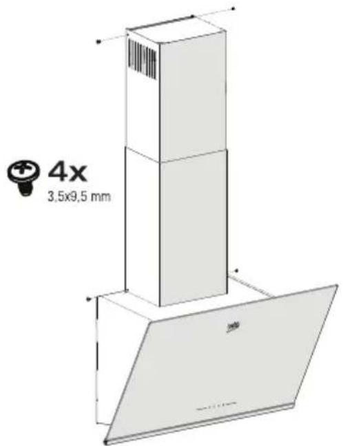 BEKO BHCA94640BH - Ас үй түтін сорғысын мұржаға орнату - 1
