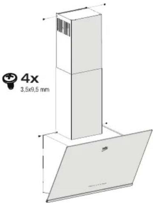 BEKO BHCA94640WH - Einbau der Abzugshaube in den Abluftkanal - 1